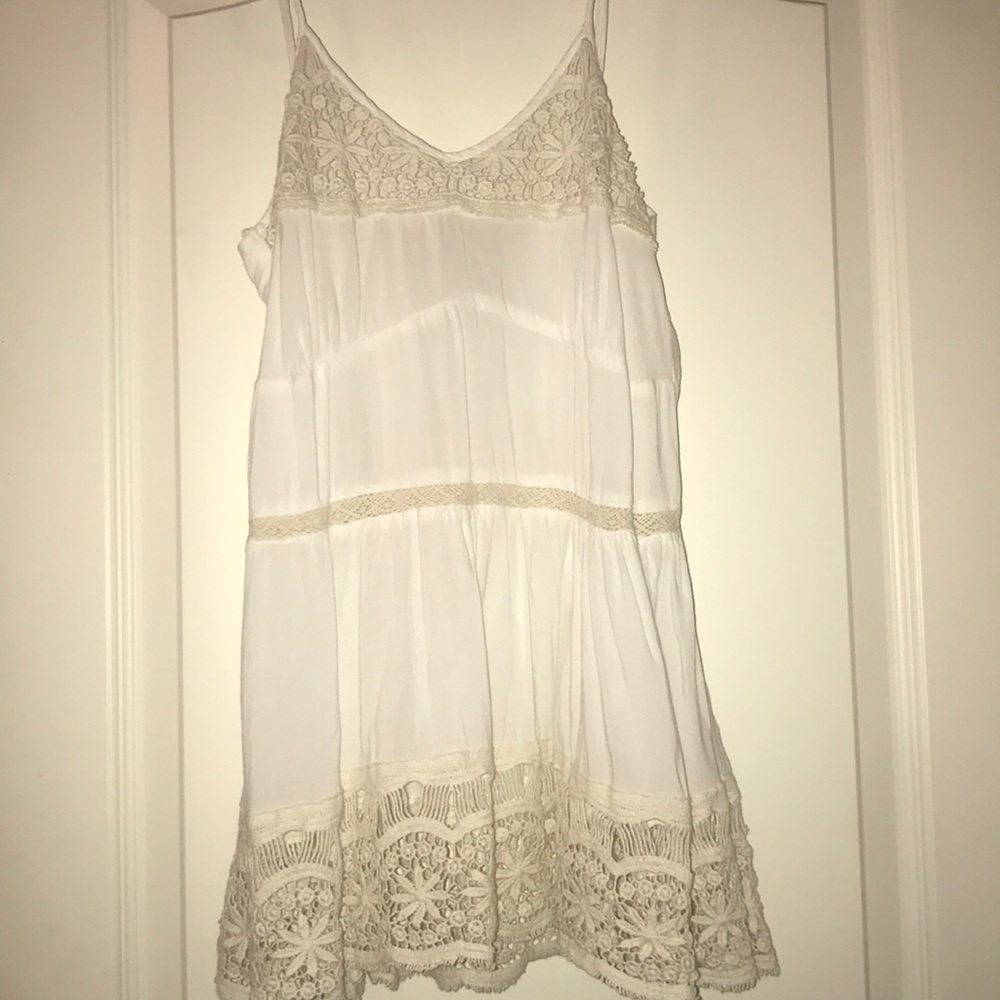 Embroidered white tank